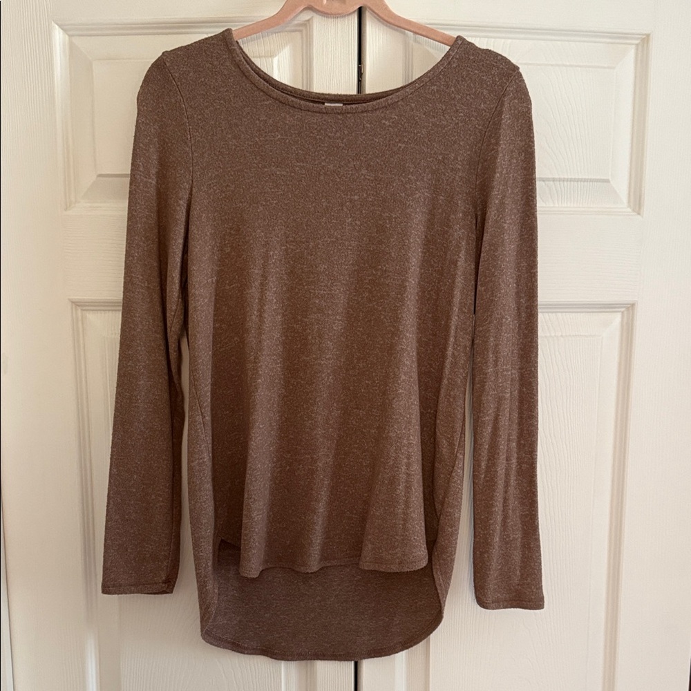 Old Navy Women's Long-Sleeve Scoop Neck Top - Chocolate Brown
